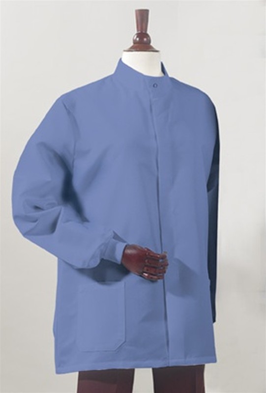 6424 Unisex Ciel Blue PFAS-Free TShield Short Lab Coat