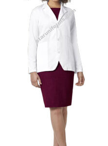 Worklon Work-Stat Lapel Collar Lab Jacket ESD Lab Wear-Knit Cuffs in White, Size X-Large