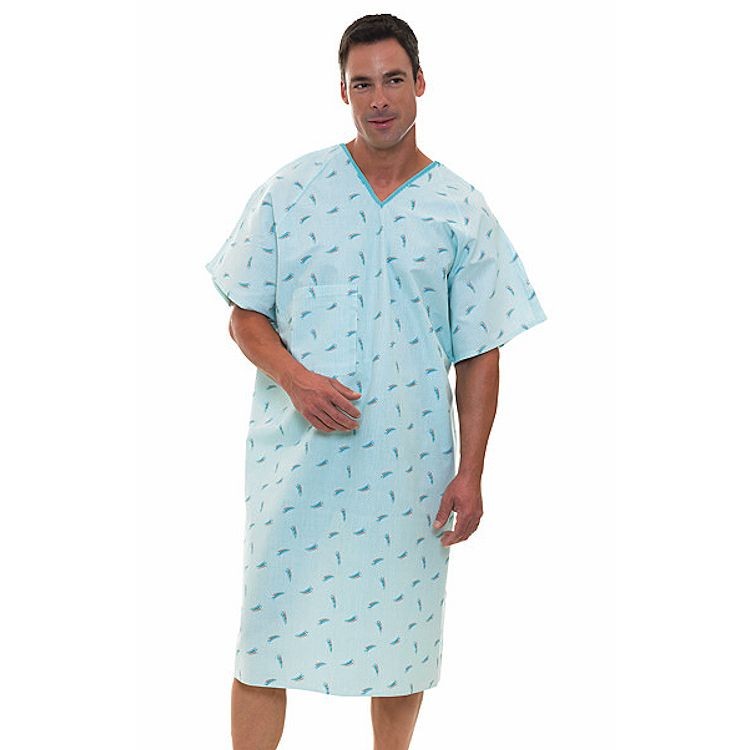 714 Fashion Seal Premium ICU-Telemeter Angle Back Patient Gown-47″