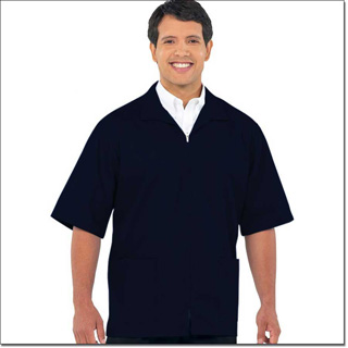 186 Unisex Navy Zip Front Casual Shirt