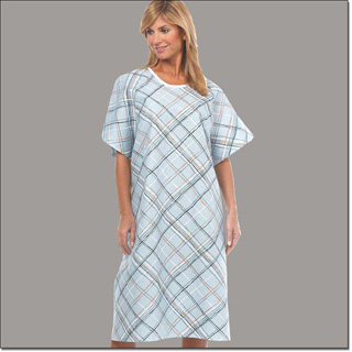 756 Blue VIP Angle Black Patient Gown/Ties