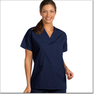 6694 Navy Reversible Unisex Set-In Sleeve Scrub Shirt – Fashion Poplin
