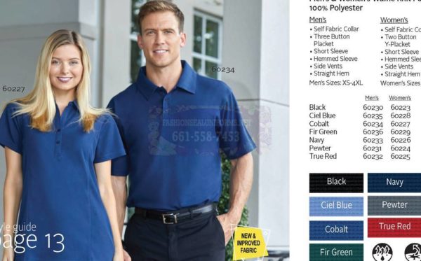 Men’s & Women’s Waffle Knit Polos 100% Polyester