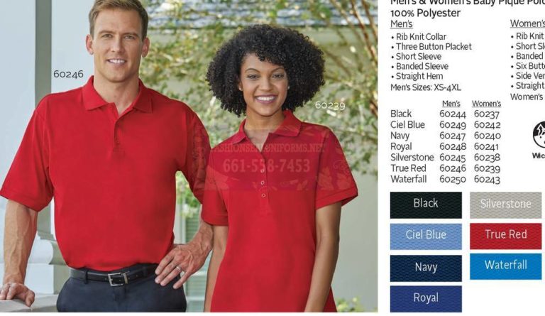 Men’s & Women’s Baby Pique Polos 100% Polyester