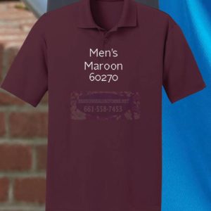 60270 Maroon Men’s Athletic Mesh Polos Shirt 100% Polyester