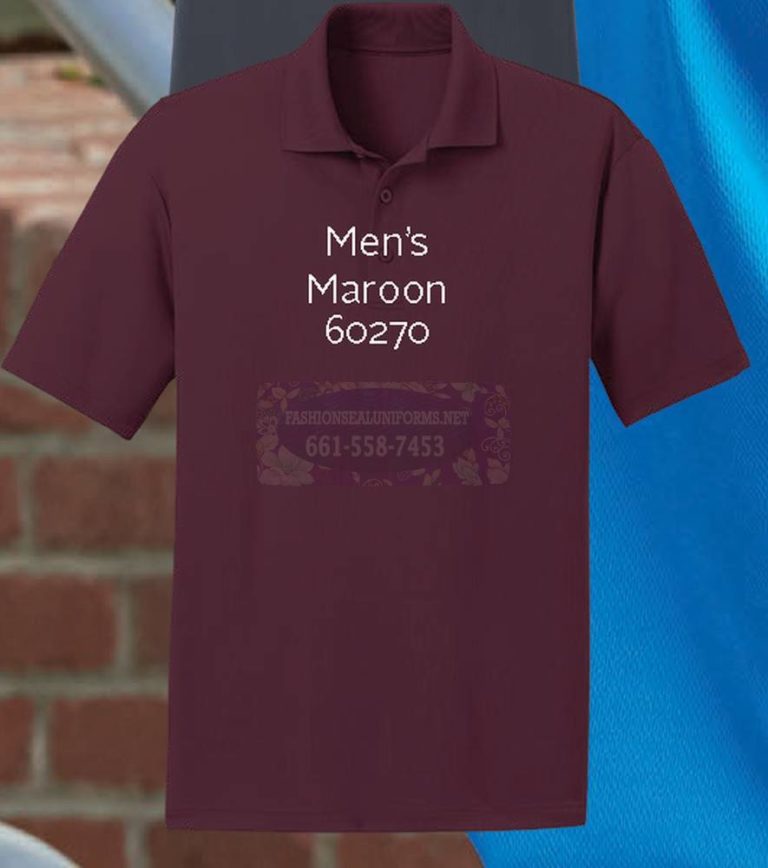 60270 Maroon Men’s Athletic Mesh Polos Shirt 100% Polyester