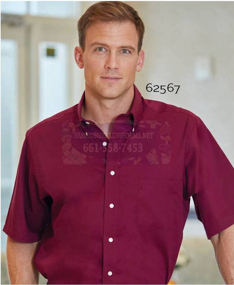 Men’s Short Sleeve Twill Shirts 55% Polyester/45% Cotton