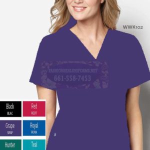 WWK102 Grape Women’s Mock Wrap Top