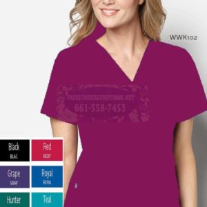 WWK102 Wine Women’s Mock Wrap Top